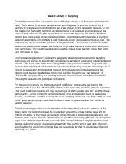 Improving sampling techniques