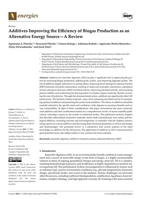 Improving the efficiency of biogas production
