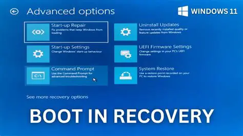 Inability to access the recovery menu