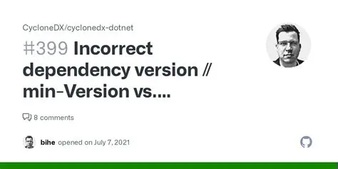 Incorrect dependency version