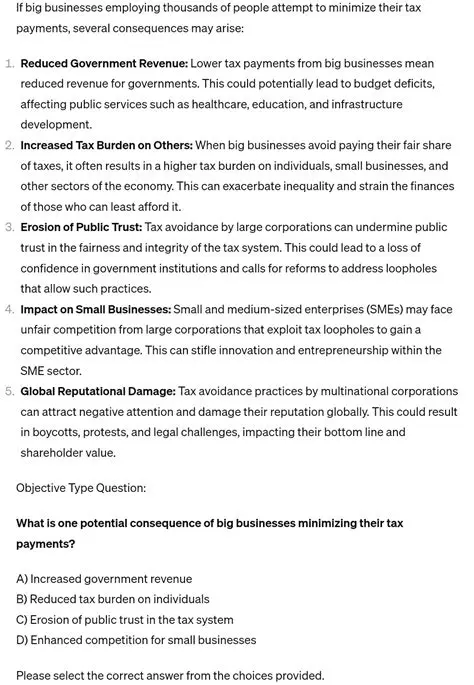 Increased Government Revenue