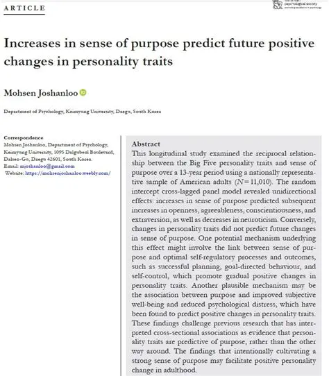 Increased sense of purpose and direction