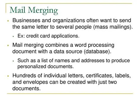 Individual or mass mailings