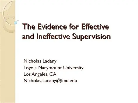 Ineffective supervision procedure