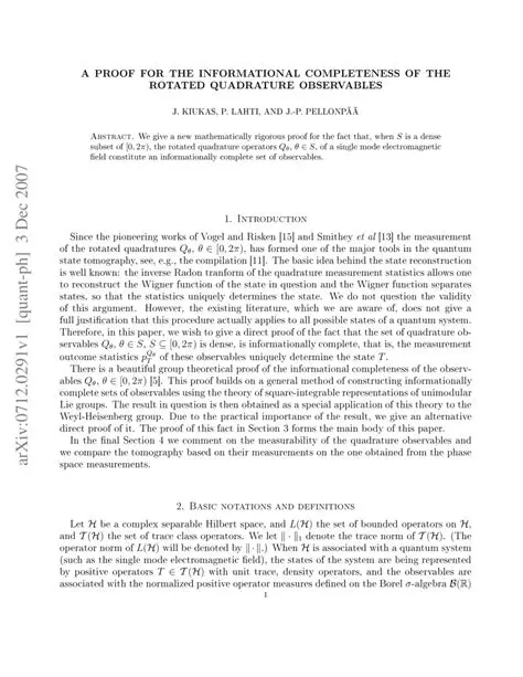 Informational completeness