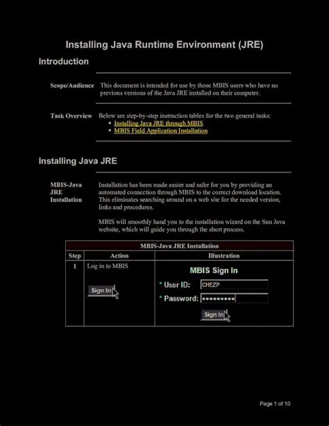 Installing Java Runtime Environment