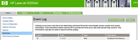 Insufficient printer memory