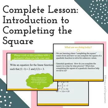 Introduction to Completing the Square