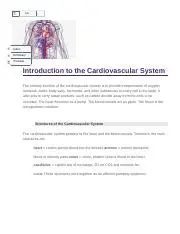 Introduction to the Cardiovascular System