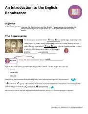 Introduction to the English Renaissance