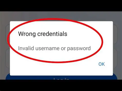 Invalid or missing credentials