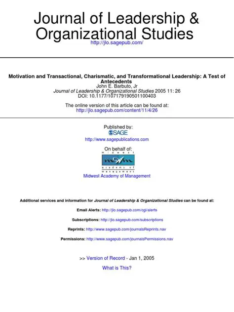 Journal of Leadership and Organizational Studies