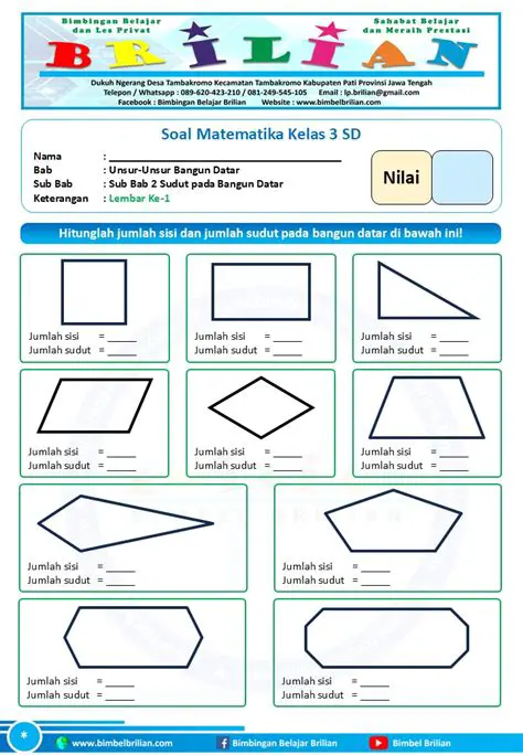 Jumlah Sisi pada Bangun Datar