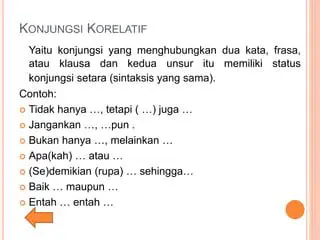 Kata konjungsi yang menghubungkan kalimat