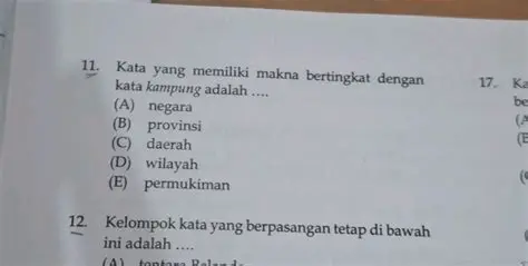 Kecap yang memiliki makna yang sama dengan kata lain
