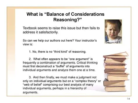 Key Characteristics of Balance of Considerations Reasoning