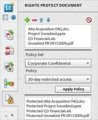 Key Features of Adobe LiveCycle Rights Management ES2 Extension