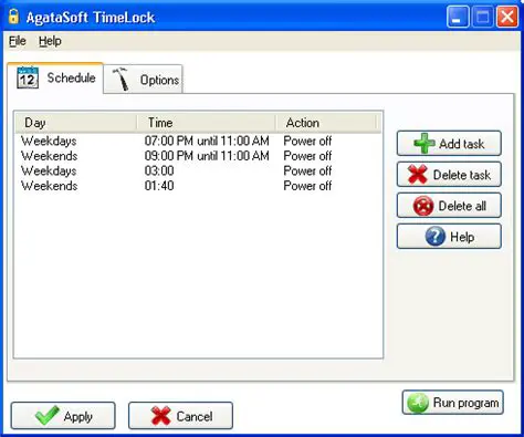 Key Features of AgataSoft TimeLock