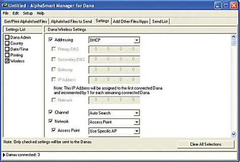 Key Features of AlphaSmart Manager for Dana