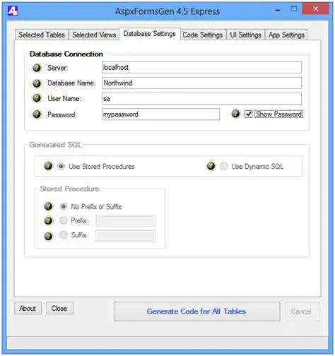 Key Features of AspxFormsGen Express