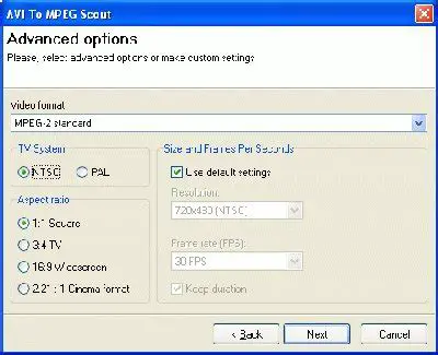 Key Features of Avi To MPEG Scout