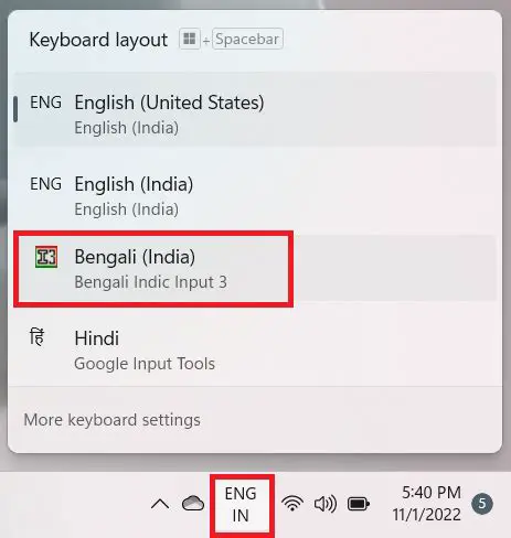 Key Features of Bengali Indic IME 1
