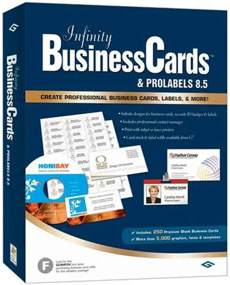 Key Features of BusinessCards Infinity and ProLabels