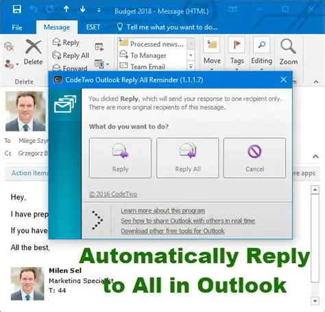 Key Features of CodeTwo Outlook Reply All Reminder
