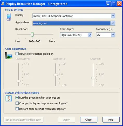 Key Features of Display Resolution Manager