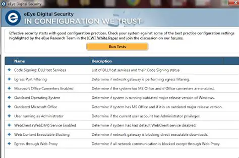 Key Features of eEye Digital Security Blink Personal