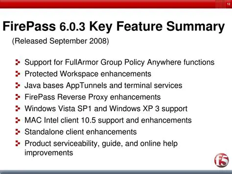 Key Features of FirePass Component Installer