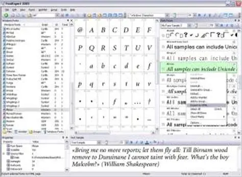 Key Features of FontExpert 2007
