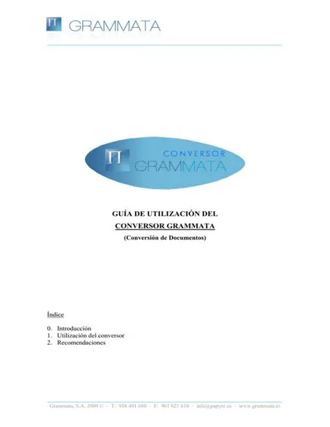 Key Features of Grammata Conversor