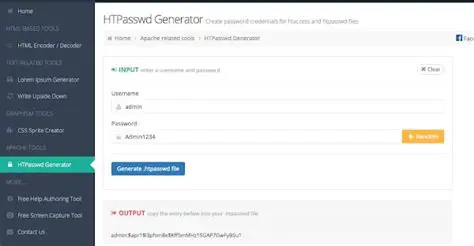 Key Features of Htpasswd Generator