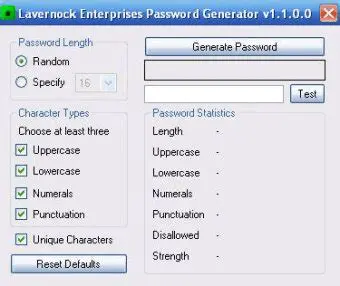 Key Features of Lavernock Enterprises Password Generator