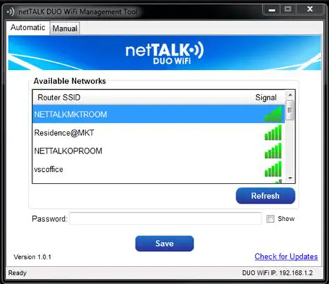 Key Features of netTALK DUO WiFi Management Tool