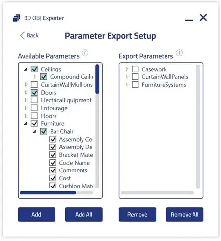Key Features of OBJ Exporter For Revit