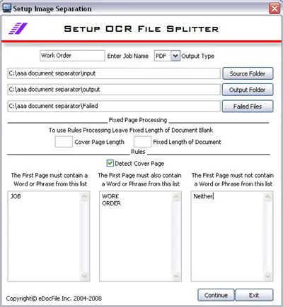 Key Features of OCR File Splitter