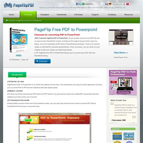 Key Features of PageFlip Free PDF to PowerPoint