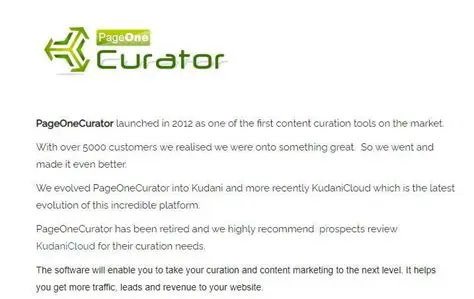 Key Features of PageOne Curator