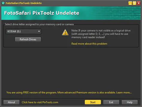 Key Features of PixToolz Undelete