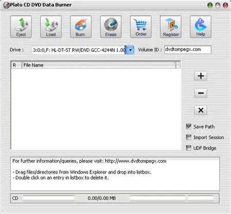 Key Features of Plato CD DVD Data Burner Free