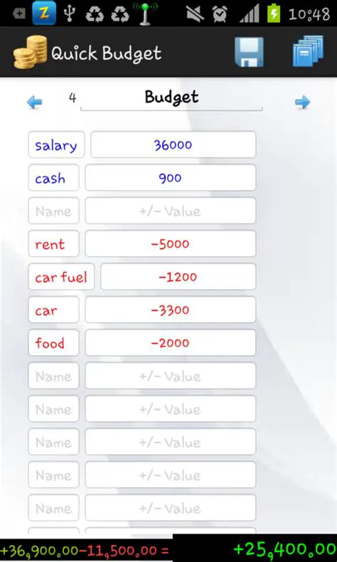 Key Features of Quick Budget