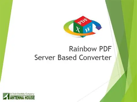 Key Features of Rainbow PDF Server Based Converter