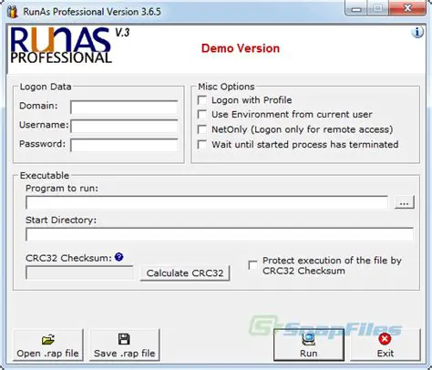 Key Features of RunAs Professional