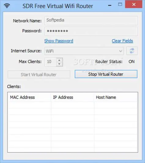 Key Features of SDR Free Virtual Wifi Router