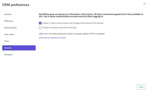 Key Features of SpinOffice CRM