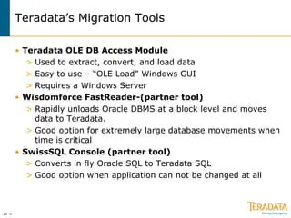 Key Features of Teradata OLE DB Access Module