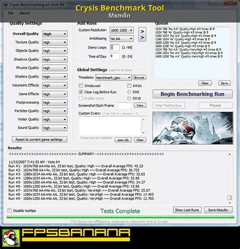 Key Features of the Adrenaline Crysis 2 Benchmark Tool