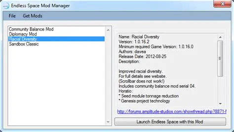 Key Features of the Endless Space Mod Manager